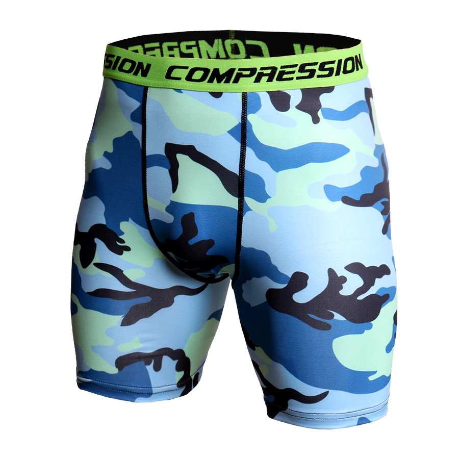 Men Compression Under Layer Short Pants Fashion 3D Print Camouflage Athletic Tights Shorts Bottoms Skinny Shorts Men Bottom casual shorts