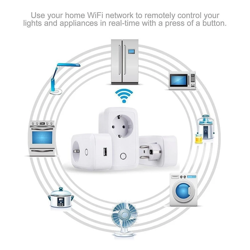 Wi-Fi умная розетка Беспроводной Outlet Управление Plug 10A ЕС Стандартный разъем для умного дома автоматизации Управление товары для дома