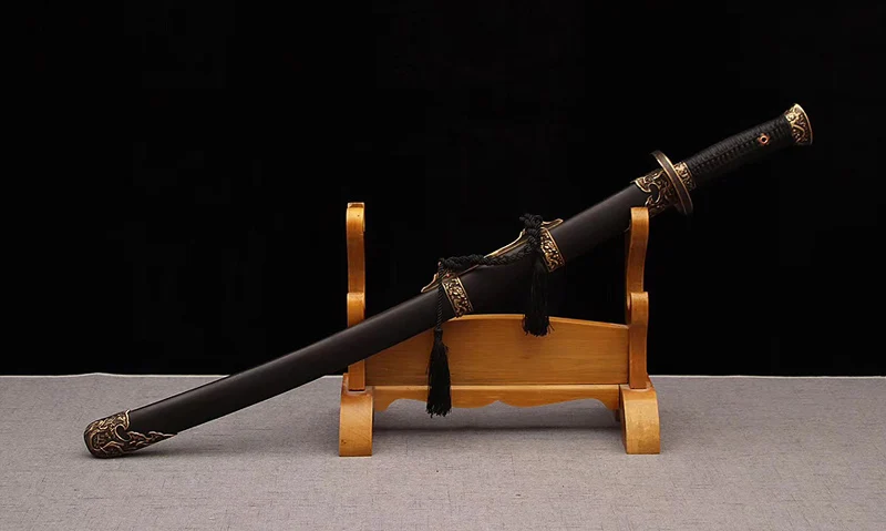 

Chinese Famous Hand-made Damascus Folded Steel+Fine Polished Qing Dynasty Very sharp Famaus blade