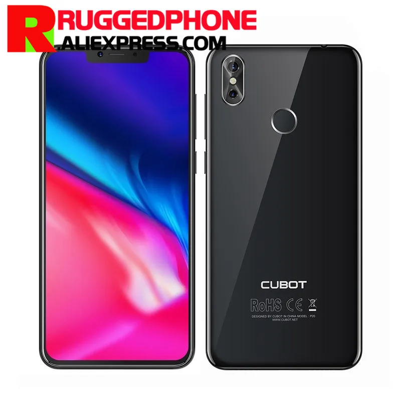 Cubot P20 Android 8.0 19:9 Notch Screen 4GB 64GB 6.18'' MT6750T Octa-Core Smartphone 4000mAh 2246*1080 20MP+2.0MP 4G Telephone |