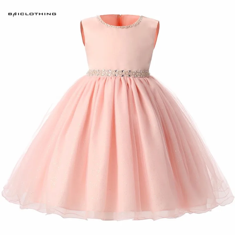 

2017 New Girl Kids Dress For Wedding Evening Party Princess Beaded Dress Girl Costume Children Prom Fancy Dress Ceremonies Gown