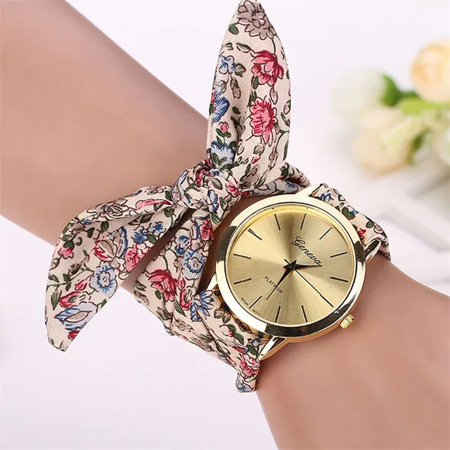 2018 Vogue Floral Strap Wristwatch Women's Jacquard Cloth Quartz Watch Women Gen 2018 Vogue Floral Strap Wristwatch Women's Jacquard Cloth Quartz Watch Women Gen