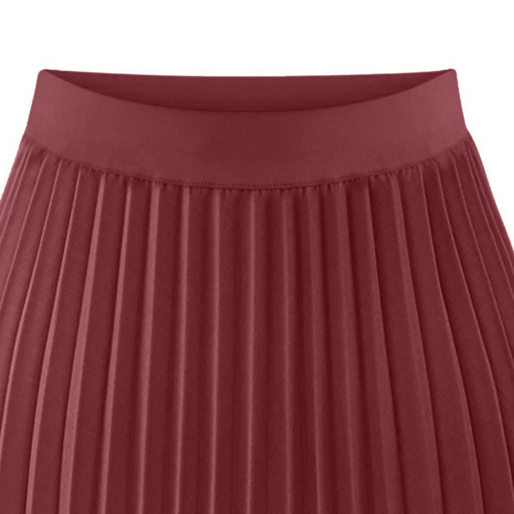 KLV женские миди плиссированная юбка высокая талия модные элегантные осень весна шифоновая юбка высокое качество падение 3,14