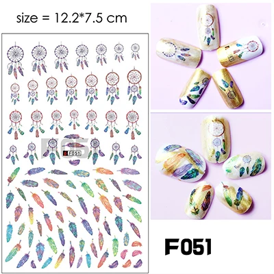 Наклейки для ногтей F024-055 самоклеющиеся наклейки для ногтей серии s F самоклеящиеся наклейки для украшения ногтей прессованные на ногти NBF - Цвет: F051