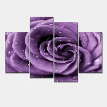 3 piece wall art white purple lover flower big perfect canvas wall art on Canvas Picture