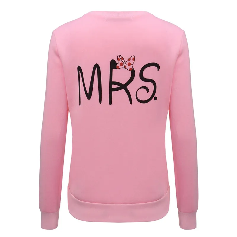 Casual Long Sleeve Mr /& Mrs Printed Pullover Sweatshirt Top For Lovers Couples