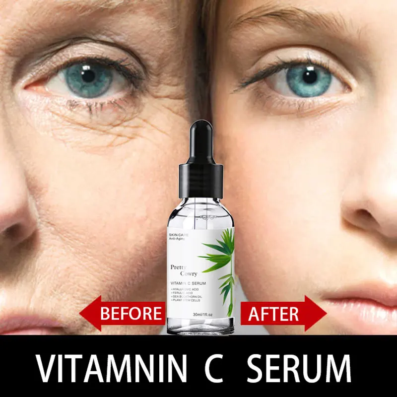 

Viatmin C Shrink Pores Hyaluronic Acid liquid Moisturizing Face Serum Whitening Plant Skin Care Anti Aging Anti Wrinkle Cream