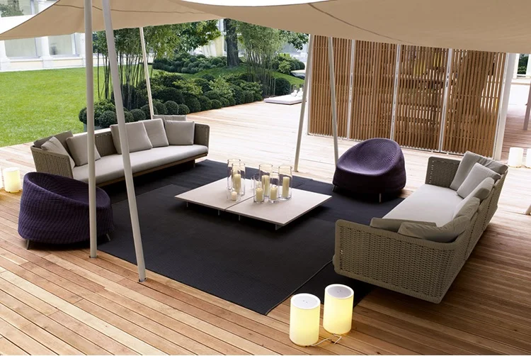 Дизайн Флориды открытый плетеный диван набор/любую погоду смолы плетеная лоза