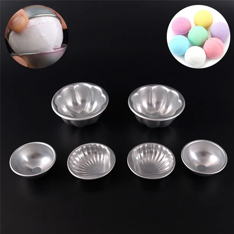 

6pcs Aluminum Alloy Bath Bomb Molds Ball Sphere Cake Baking Pastry Mould Hnadmade Craft Template Making Tools 6 Styles