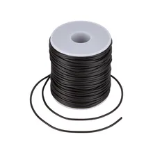 Pandahall-tuyau creux en PVC, cordon tubulaire en caoutchouc enveloppé avec bobine en plastique blanc, trou de fabrication de bijoux: 1mm, rouleau de 50m