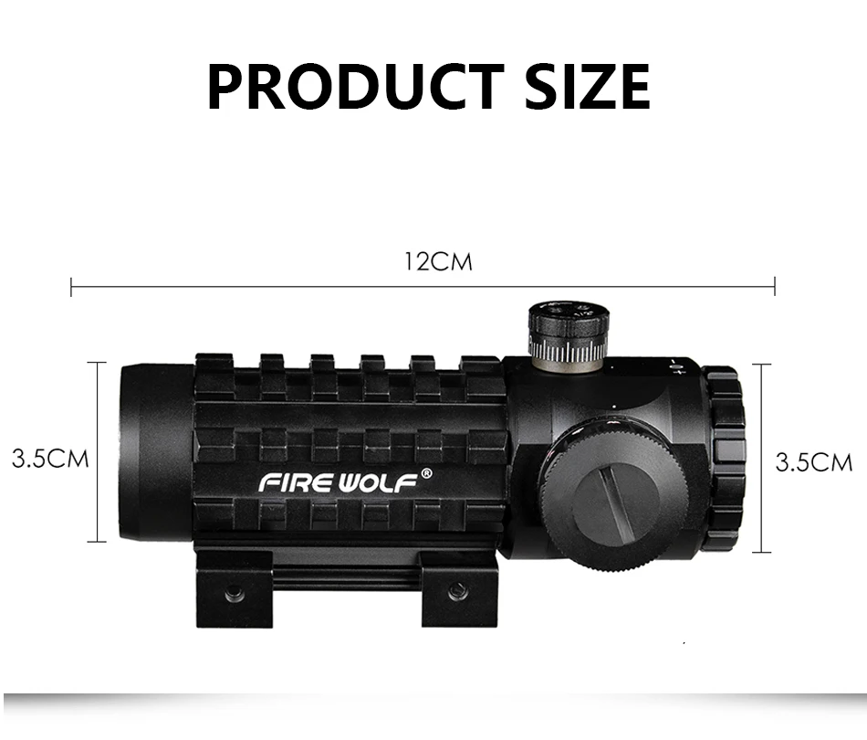 Огненный волк 3X28 зеленый Red Dot Крест прицел тактический оптика подходят 11/20 мм регулируемый железнодорожный прицелы для охоты