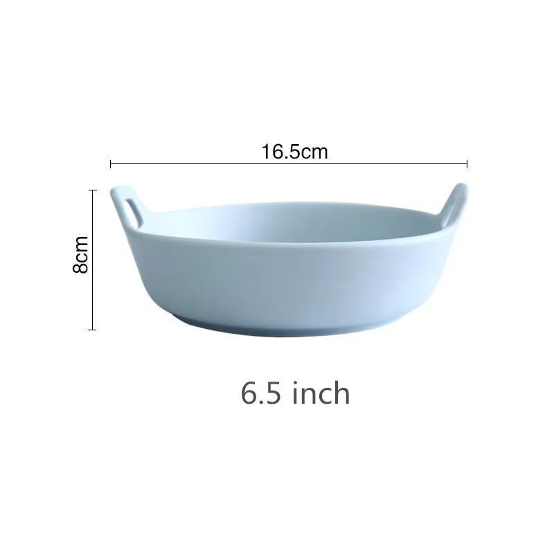 6,5 дюймов керамическая печь миска для выпечки с двойной ручкой Экстра глубокий фарфор сервировочное блюдо для овощей суп салат запеченная тарелка посуда
