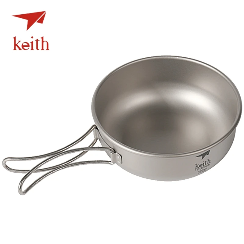 

Keith Titanium Folding Lightweigt Bowl Camping Backpacking Hiking Pinic Bowls with Handle