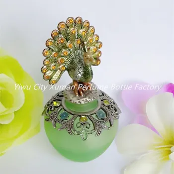 

40ml Peacock Essentail Attar Oil Metal Perfume Bottle Empty Refillable Glass Stopper Gift Factory Outlet#57261/70021