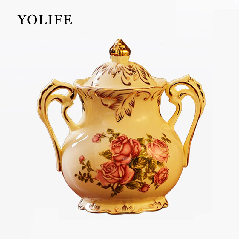 

Yolife 350 ml Ceramics Sugar bowl Salt Condiment Jars for Kitchen Tool