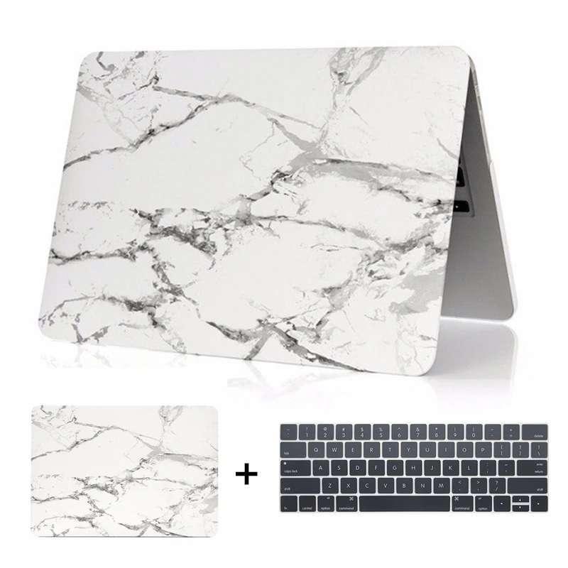 

Matte Marble Hard Cover Case for New Macbook Pro 13 A1706 A1708 With Touch Bar & No Touch Bar Laptop Case + Keyboard Cover