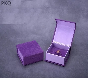 

20pcs 6.5*6.5*3.5cm High-end Purple Squre Wedding Velvet Earrings Ring Box Jewelry Display Case Holder Gift Boxes Organizer