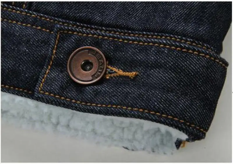 M-3XL 2018 New Winter Men Fleece Thicken Jeans Jacket Denim Coat With Oversize Collar For Denim Jacket Male Outwear Dark Blue (11)