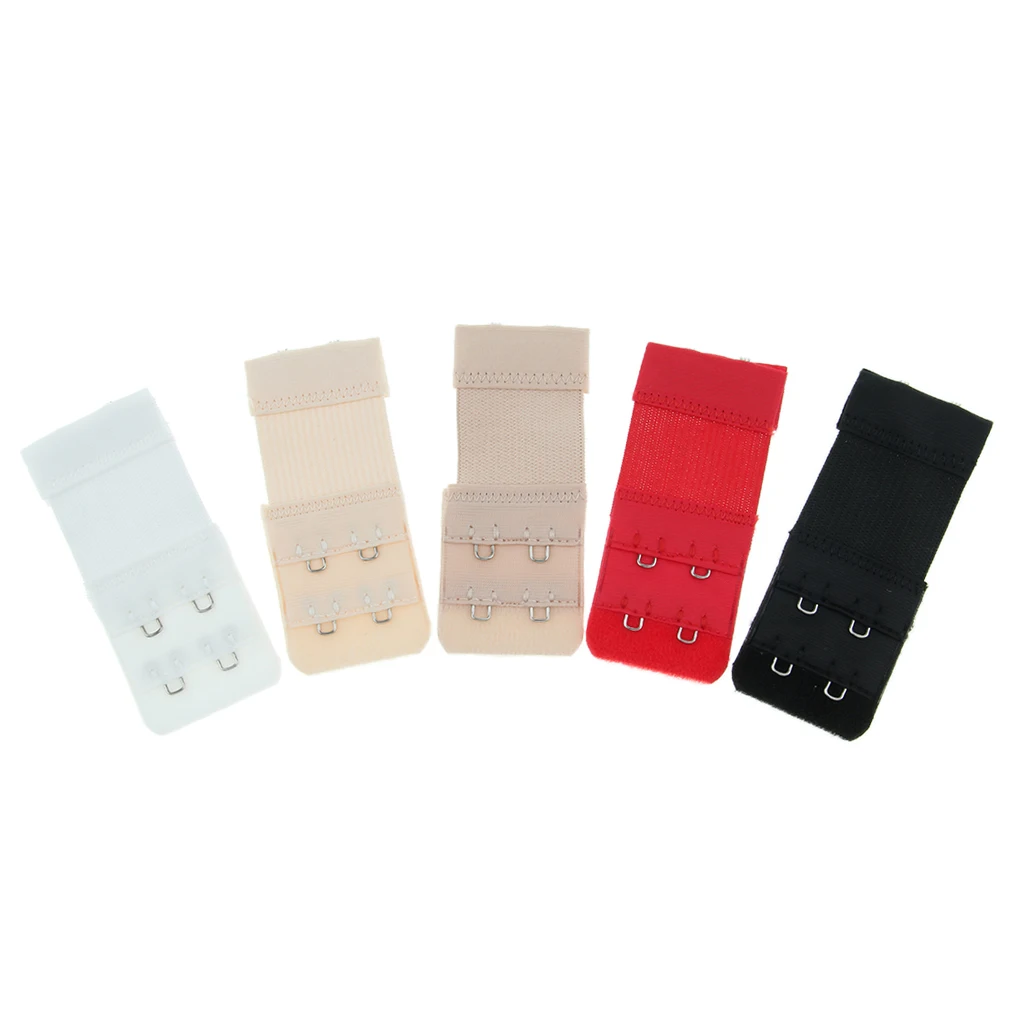 5x Women Bra Extender Bra Extension Strapless Underwear Strap Bra Back Band Extension Buckle Strechy Extension Bra Clip 2 Hooks 