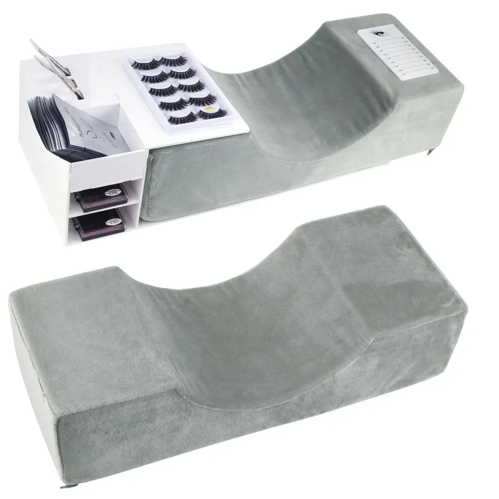 cuscino in memory foam cuscino impermeabile supporto ergonomico curvo per salone di bellezza Cuscino per estensione delle ciglia