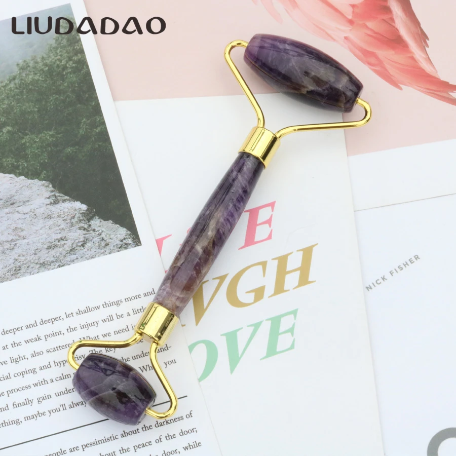 

Newest Amethyst Face Jade Rollers Lifting Jade Massager Roller Skin Care Tools Crystal Massage Face Neck Beauty Massager Health