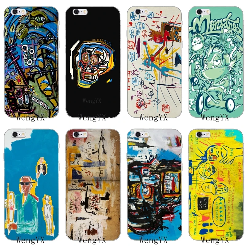 Jean Michel Basquiat Art Graffiti pattern Slim silicone Soft phone case