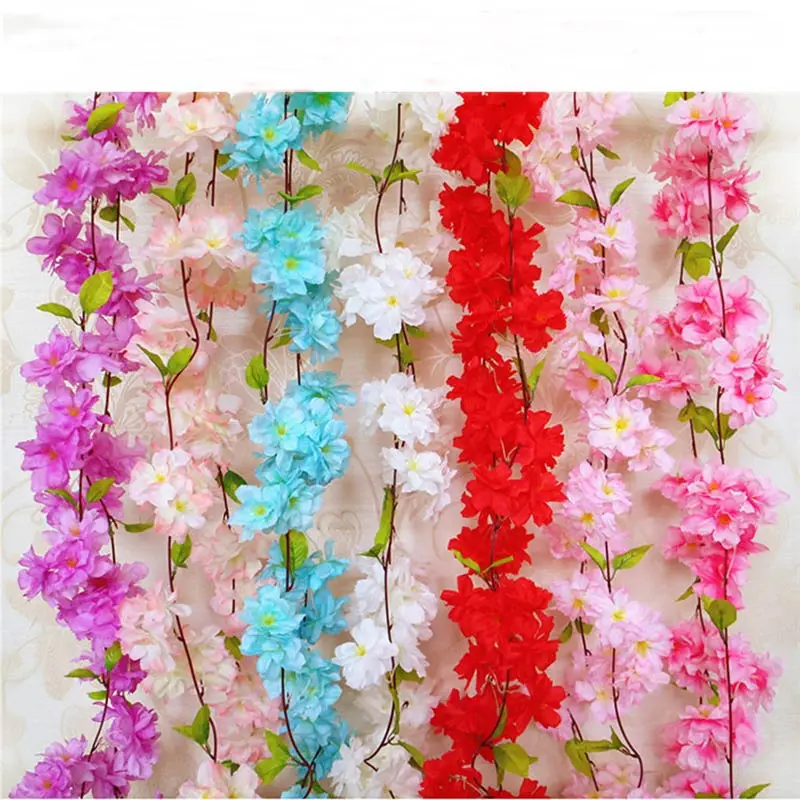 

Artificial Flower Rattan Flower Vines for Wedding garden home decoration DIY Pompom Wreath Decorative Bridal Flower Fake Flower