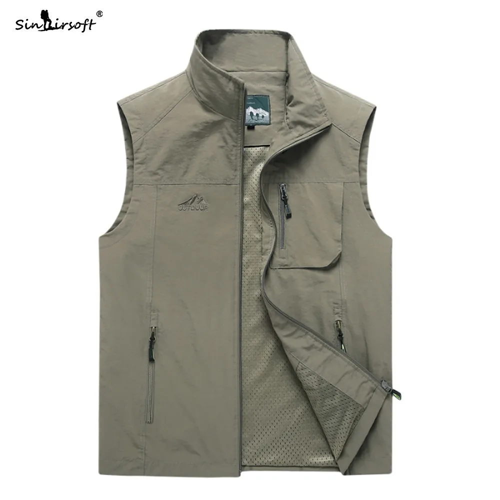 

Inner Bag Design Letter Embroidery Zipper Vest Male Soild Casual Streetwear Autumn Sleeveless Jacket Men Tops Plus Size M-7XL