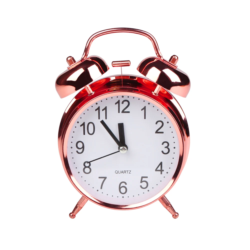 4 inch Snooze Alarm Clock Vogue Rose Gold Color Artistic Silently