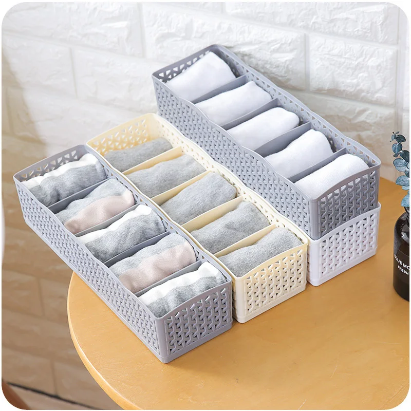 Home 5 Grids Wardrobe Storage Box Basket Organizer Women Men Socks Bra Underwear Storage Box Plastic Container Organizer Home 5 Grids Wardrobe Storage Box Basket Organizer Women Men Socks Bra Underwear Storage Box Plastic Container Organizer