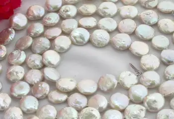 

FREE SHIPPING>@@> 11-12mm white coin freshwater pearl necklace 32" ^^^@^Noble style Natural Fine jewe fast SHIPPING