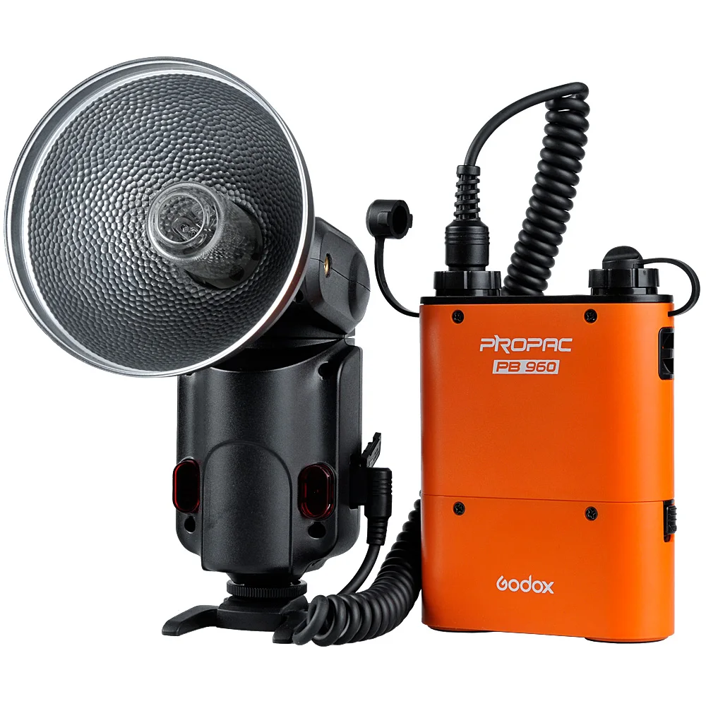 US $315.80 GODOX WITSTRO AD180 Advanced Flash Light Speedlite W PB960 Orange Power Pack Battery For DSLR Cameras