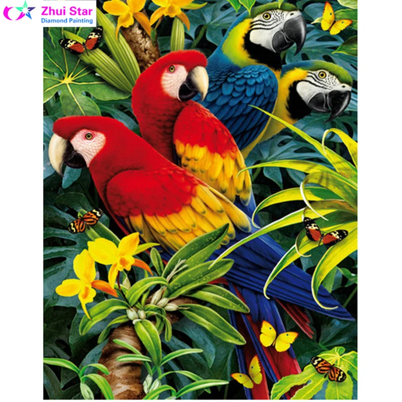 

YIBRIGHT 5D Round diamond painting diy diamond painting embroidery cross stitch Home Decor Full dimond mosaic Parrot for gift ZX