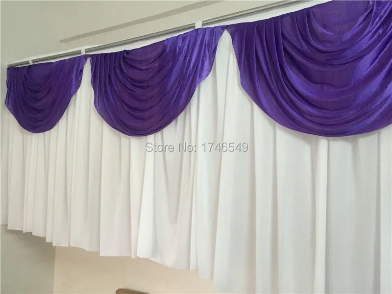 Image 3m wedding table skirt with swag event party wedding table skirting for wedding decoration table skirt decoration party table