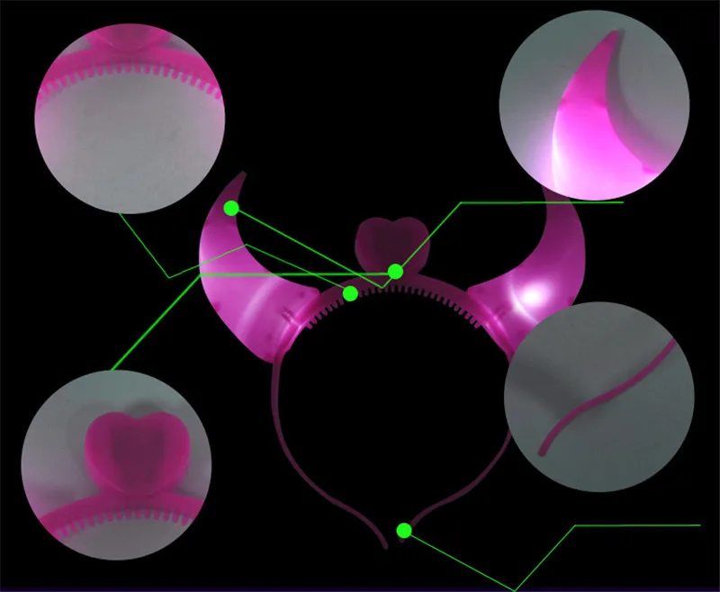 1 шт. креативная светящаяся Роговая лампа, повязка на голову, пластиковая светящаяся светодиодная лампа, милые вечерние украшения, новинка, игрушки, подарки для детей