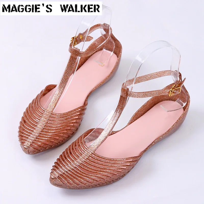 pointed toe jelly flats