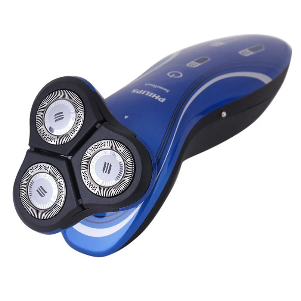 Мужская электрическая бритва Philips RQ1150X водонепроницаемая синяя с триммером для