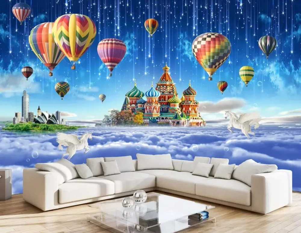 3D обои на заказ настенные современные стереоскопические с изображением неба