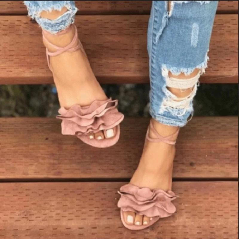 Summer New Women Lace Up Roman Sandals Fashion Ankle Cross Strap Flat Woman Gladiator Open Toe Big Size Ladies Shoes | Обувь
