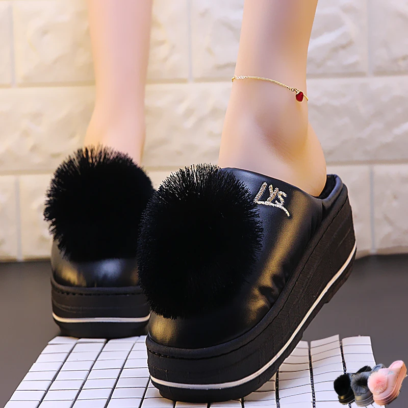 flat fur shoes