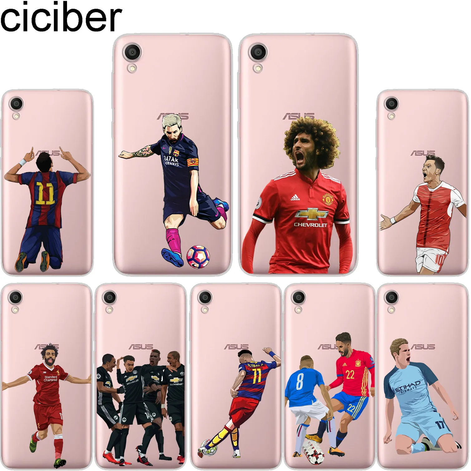 

ciciber For ASUS ZenFone Live L1 V 3 GO Zoom S Cover Clear TPU For ZenFone MAX Pro Plus Lite L1 M1 Soft TPU Phone Cases Football
