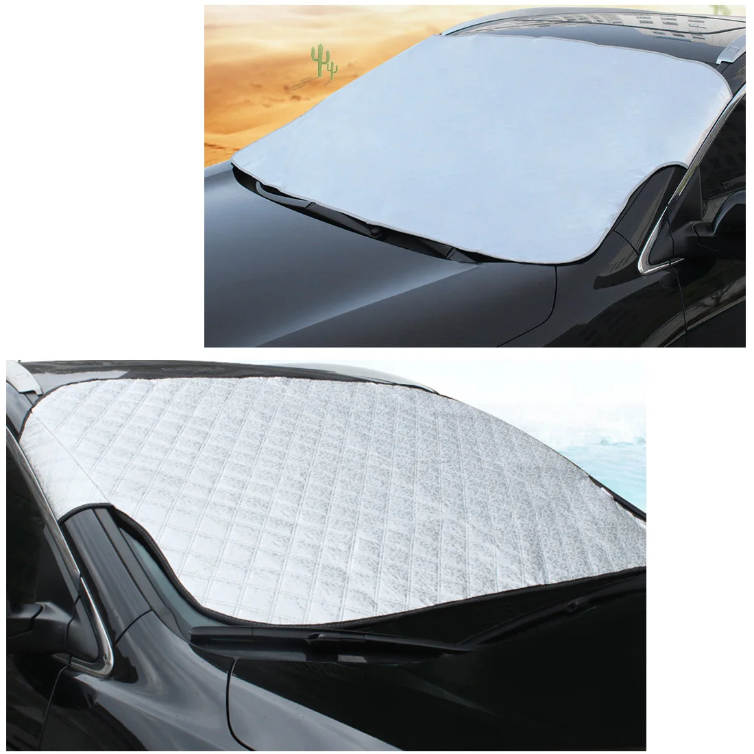 

Sun protection Shade visor half cover foldable Silver diamond texture auto window Sun protection Reflective Car window coverings