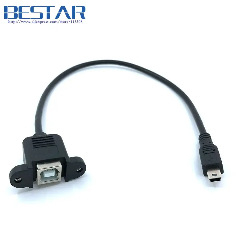 

Mini-USB 5pin Mini USB 2.0 Male to USB 2.0 B Type Female Connector Cable 30cm 50cm With Panel Mount Hole USB MINI USB Cable