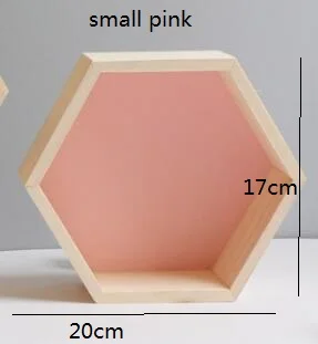 Скандинавском стиле детская комната украшение полка деревянная Розовая белая сотовая Шестигранная полка для детской спальни Dekoration - Цвет: pink small