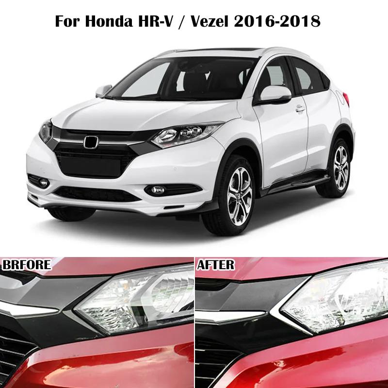 Для Honda HR-V HRV Vezel хромированный головной светильник треугольная Крышка передняя лампа отделка молдинг украшение рамка Стайлинг