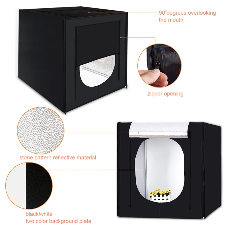  Lightbox Studio Photo Light Box Photography Softbox 160 LED Lamp Portable Folding Studio Tabletop S