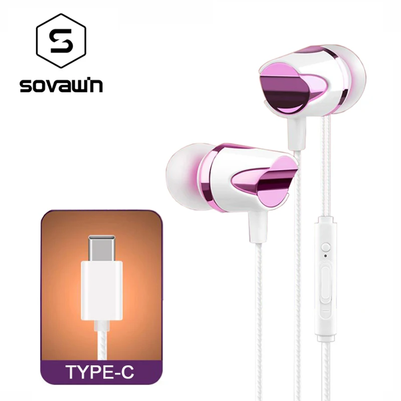 

USB Type-C to Earphones Wired Anti-wrap Line Control With Mic Type C Earphone USB-C Earbuds For Letv 2 Pro max2 X520 X620