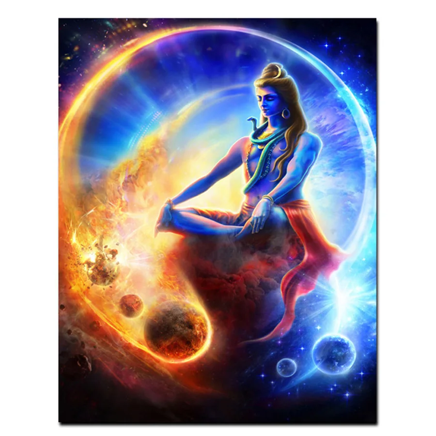 

Cross Stitch DIY Painting 5D Diamond Home Decor Buddha Indian Shiva Lord Picture Embroidery Pattern Sticker Full Square Drill