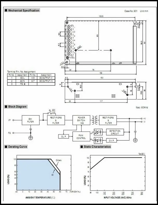 Подлинный MeanWell 100 Вт Один выход импульсный источник питания NES 24 В 4.5A