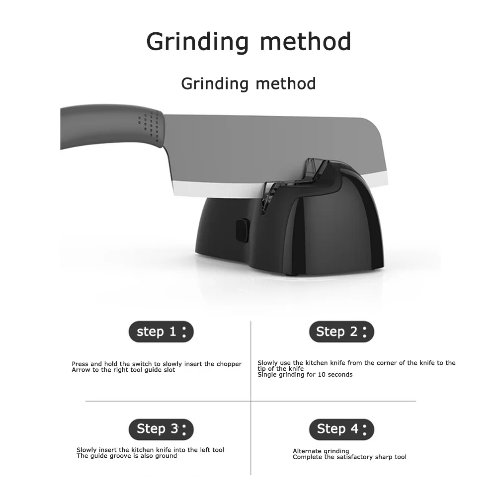 

Household Electric Knife Sharpener Diamond Grinding Wheel Fixed Angle Sharpener Multi-Function Kitchen Double-Sided Grinding